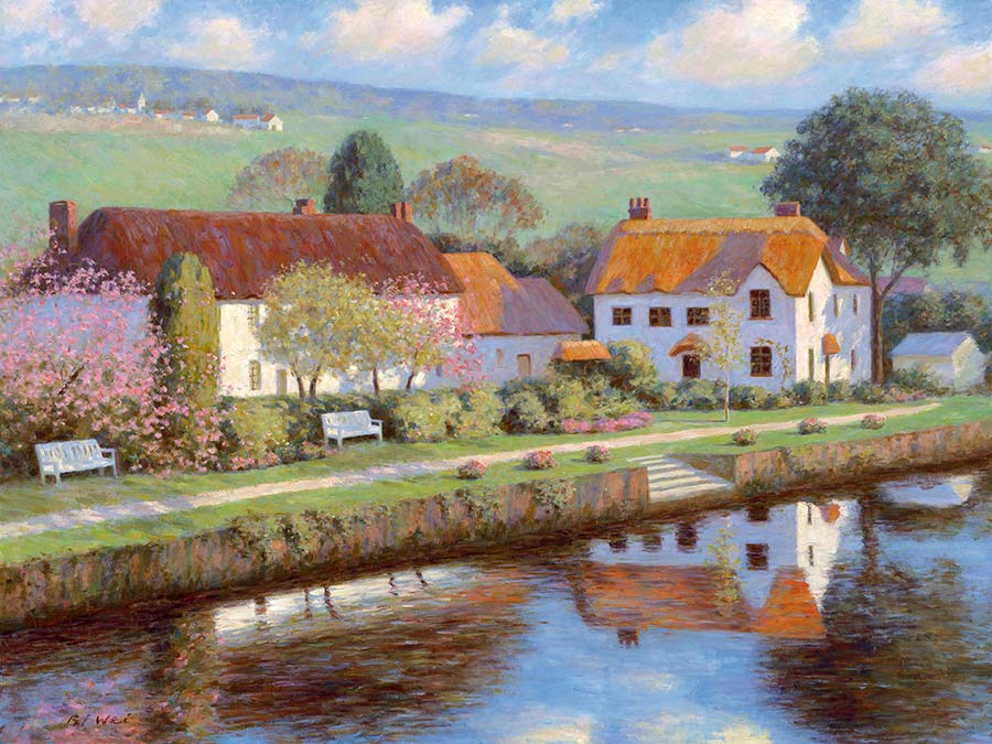 Canvas print, painting titled English Countryside by the artist Bi Wei Liang Tronolone