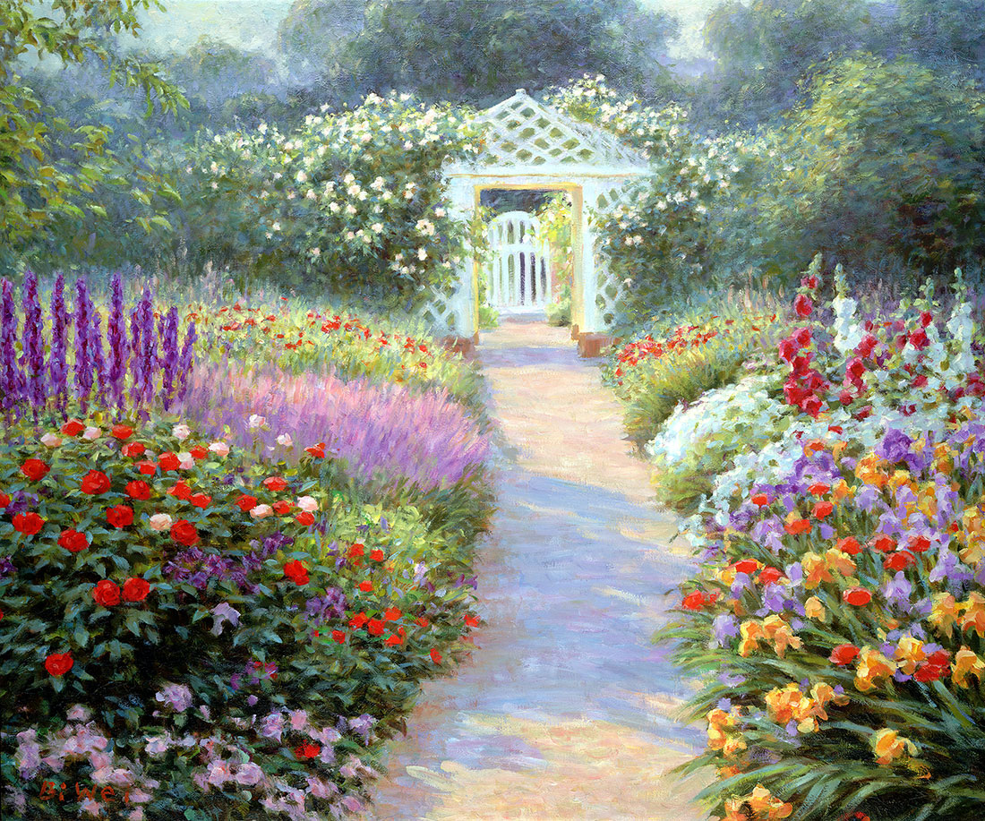 Canvas print, painting titled Garden Passage by the artist Bi Wei Liang Tronolone