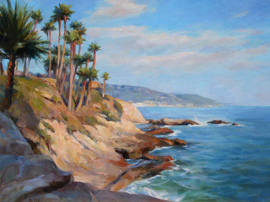 Oil painting for sale titled Laguna Coast by the artist Bi Wei Liang Tronolone