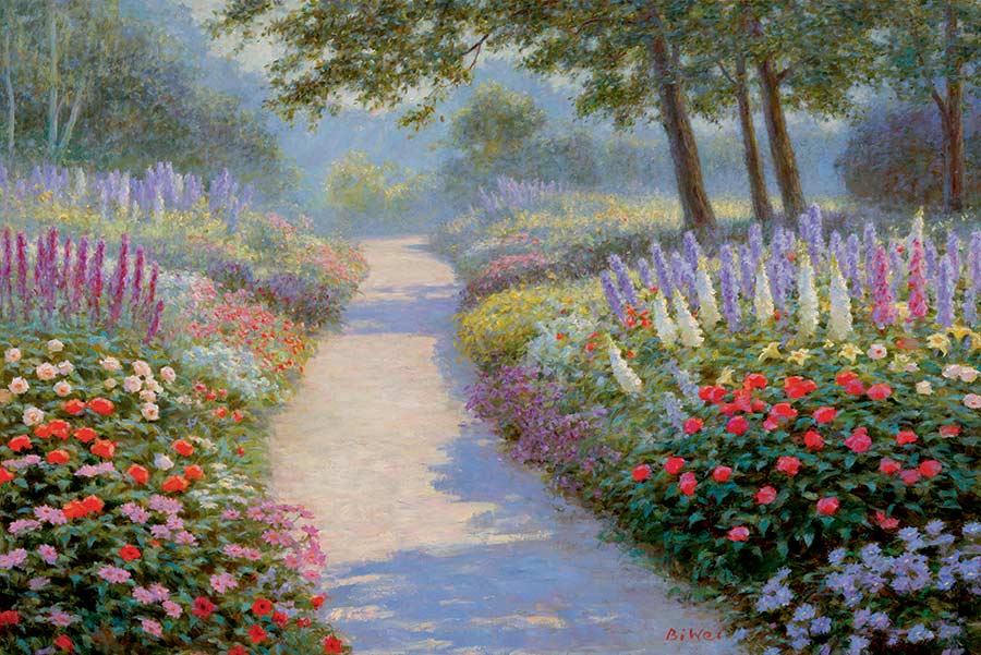 Canvas print, painting titled Sunny Pathway by the artist Bi Wei Liang Tronolone