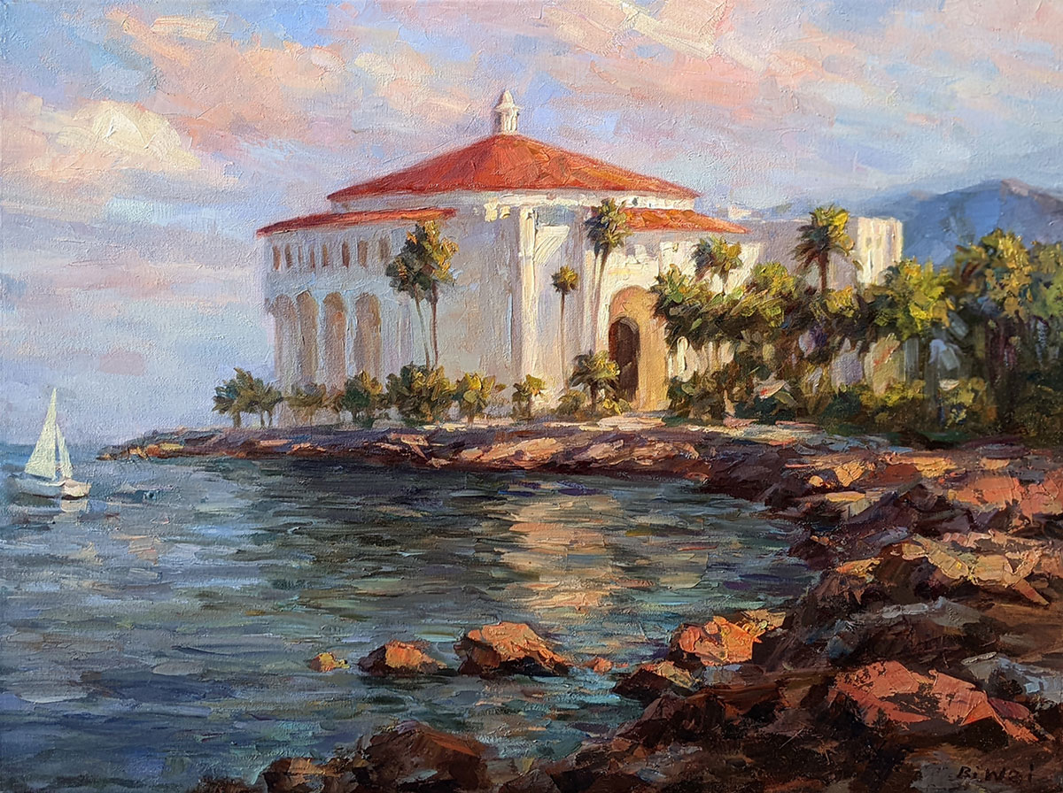 Oil painting for sale titled Avalon Ballroom Catalina Island by the artist Bi Wei Liang Tronolone
