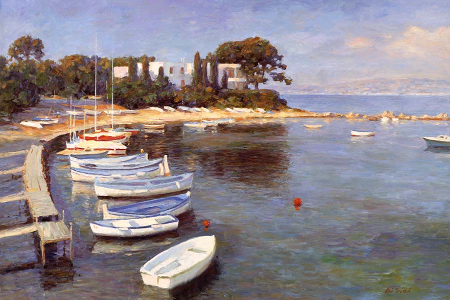 Canvas print, painting titled Cannes France by the artist Bi Wei Liang Tronolone