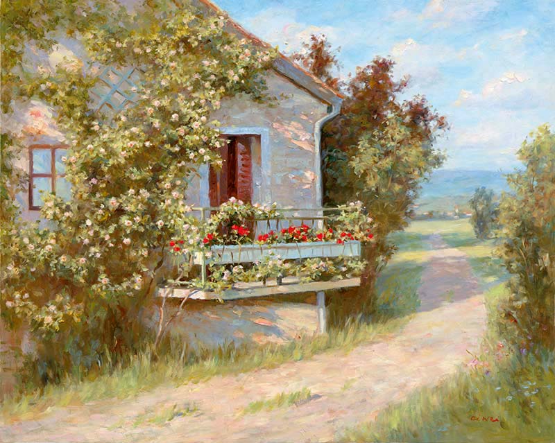 Canvas print, painting titled Country Road by the artist Bi Wei Liang Tronolone