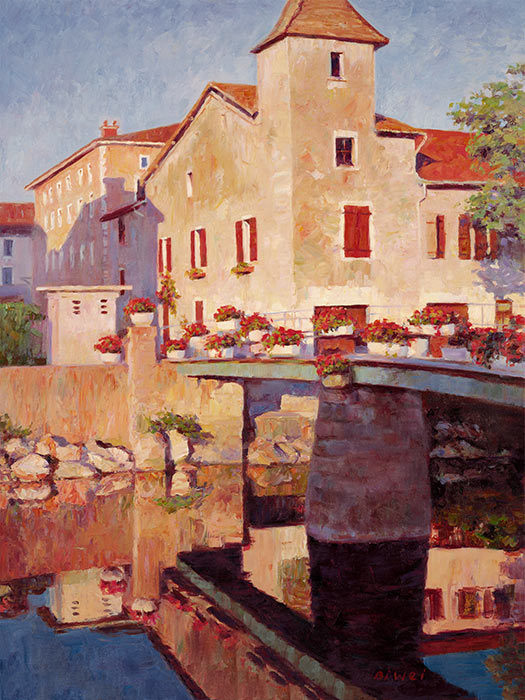 Canvas print, painting titled Near Lyons France by the artist Bi Wei Liang Tronolone