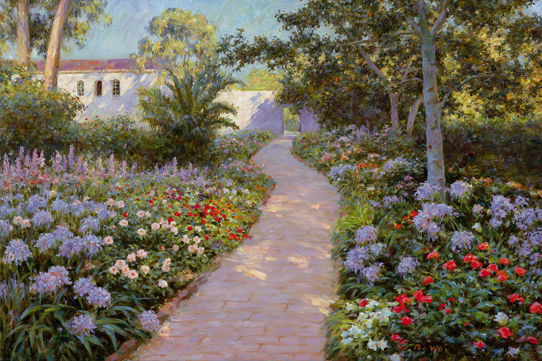 Canvas print, painting titled Santa Barbara by the artist Bi Wei Liang Tronolone