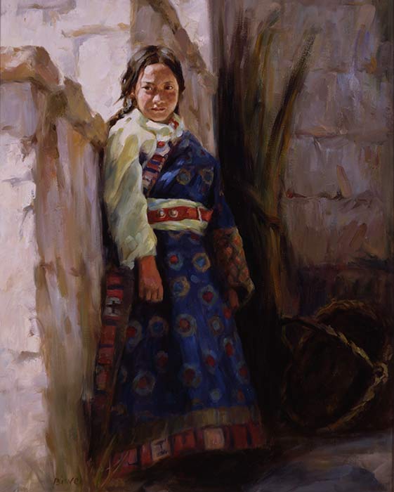 Canvas print, painting titled Titetean Girl by the artist Bi Wei Liang Tronolone