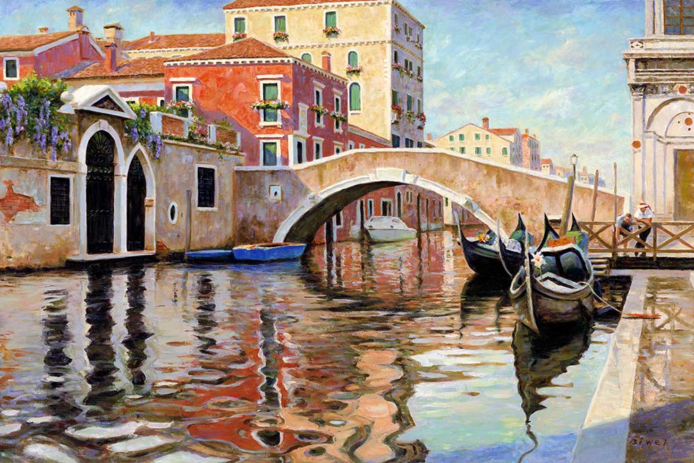 Canvas print, painting titled Venice Canal by the artist Bi Wei Liang Tronolone