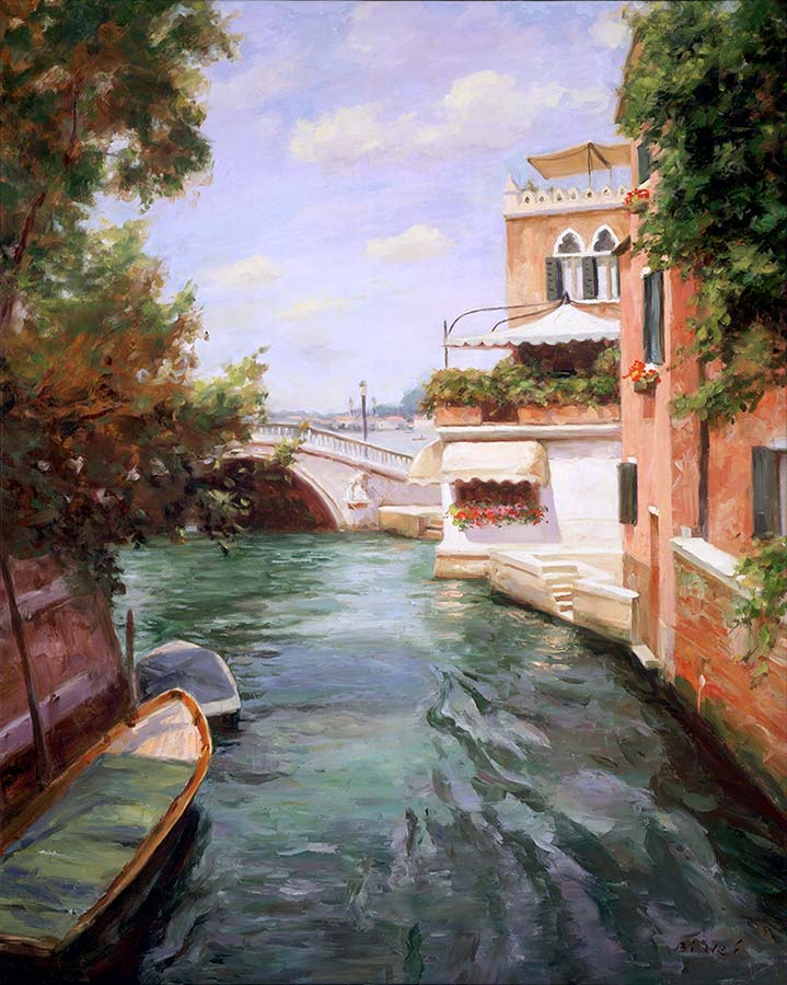 Canvas print, painting titled Venice Terrace by the artist Bi Wei Liang Tronolone