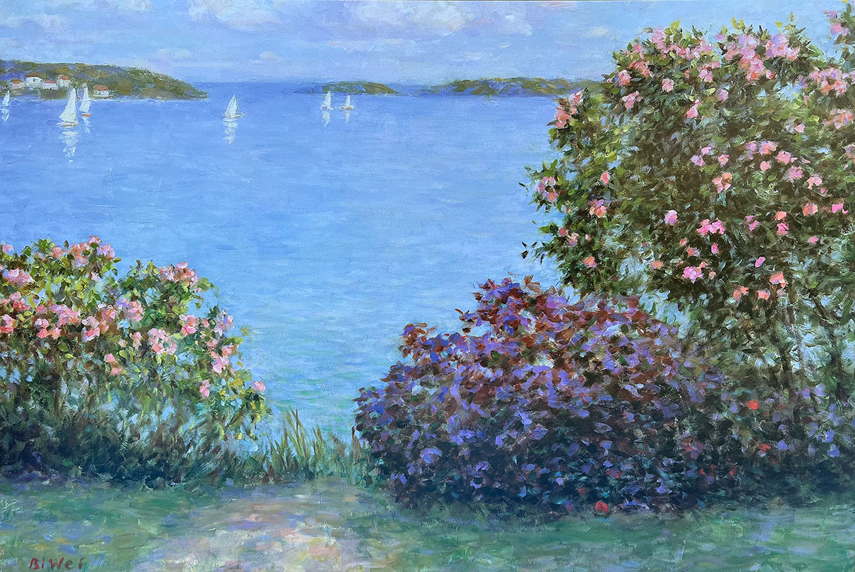 Poster Print, painting titled Bermuda Sails by the artist Bi Wei Liang Tronolone