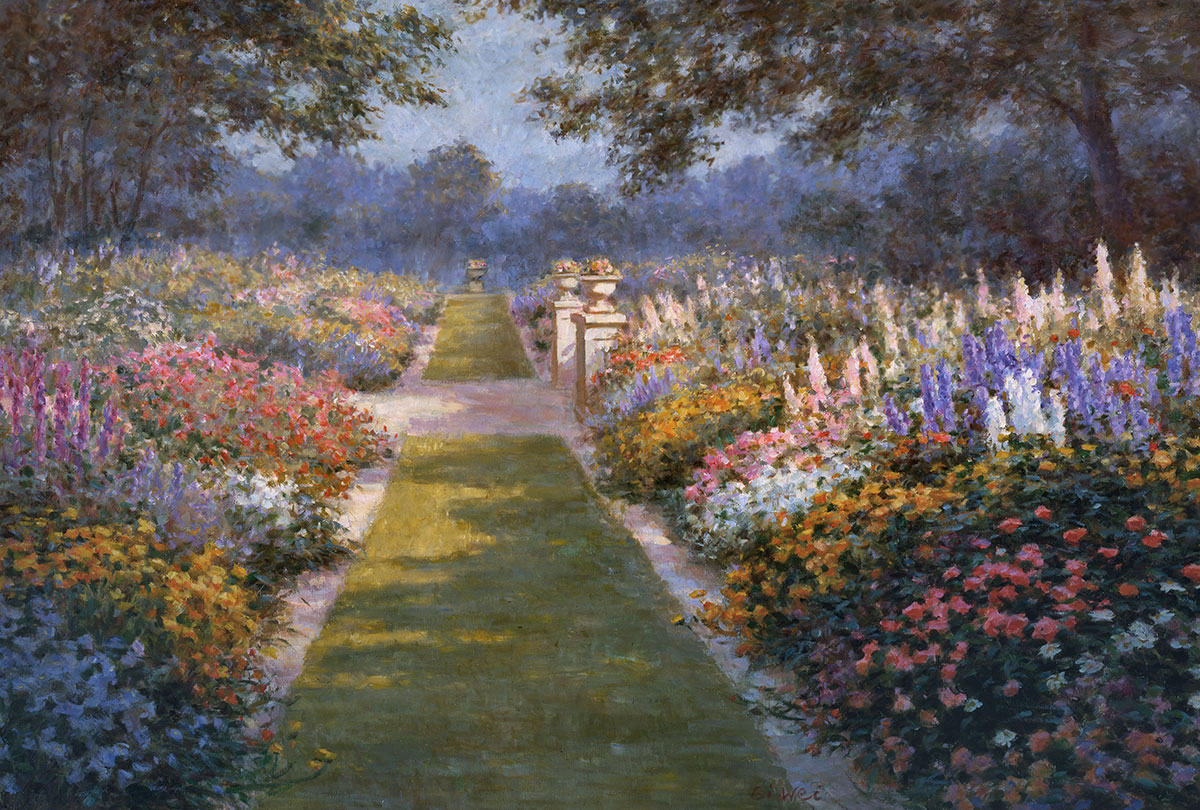 Poster Print, painting titled Enchanted Walkway by the artist Bi Wei Liang Tronolone