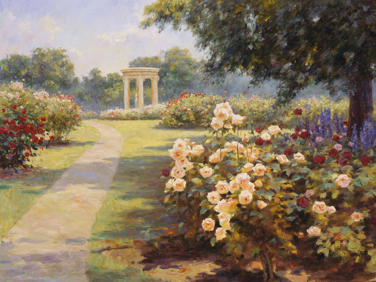 Poster Print, painting titled Huntington Garden by the artist Bi Wei Liang Tronolone