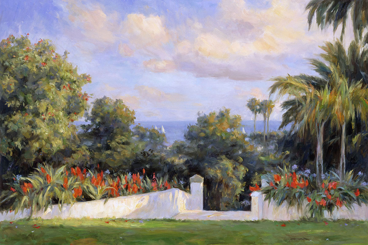 Poster Print, painting titled Santa Barbara View by the artist Bi Wei Liang Tronolone
